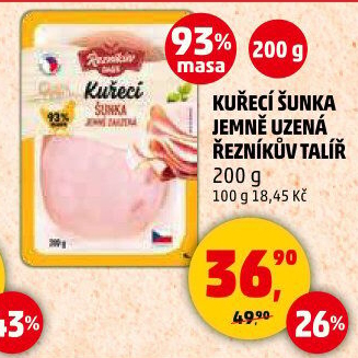 Šunka kuřecí jemně uzená Řezníkův talíř