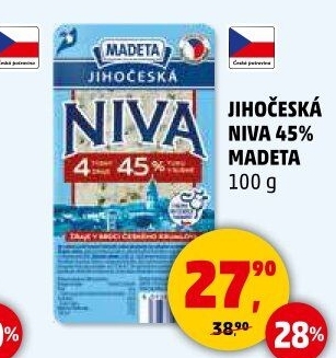 Sýr Niva Jihočeská 45% Madeta