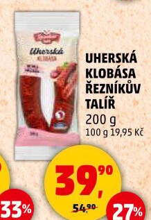 Uherská klobása Řezníkův talíř