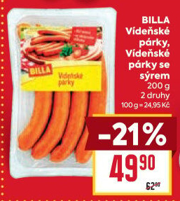 Párky vídeňské Billa