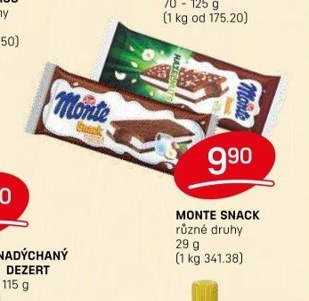 Dezert mléčný Monte Snack Zott