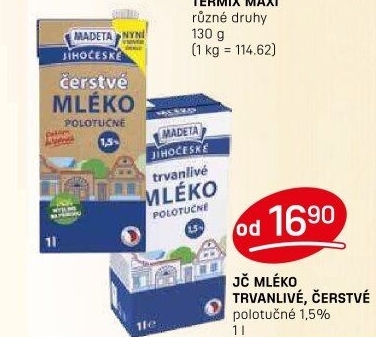 Mléko trvanlivé Jihočeské Madeta - 1,5% polotučné