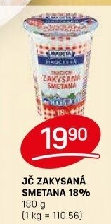 Smetana zakysaná Jihočeská Madeta 18%