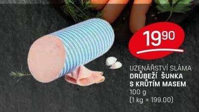 Šunka drůbeží s krůtím masem Sláma