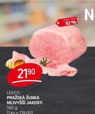Šunka pražská nejvyšší jakosti LE&amp