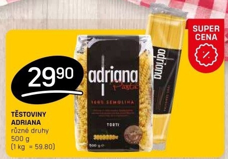 Těstoviny semolinové Adriana