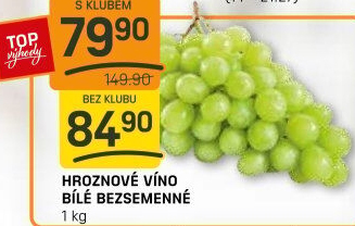 Hrozny bílé bezsemenné