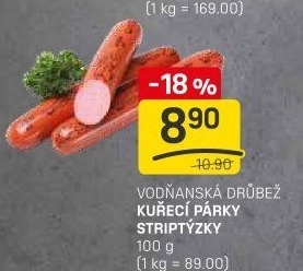 Párky kuřecí striptýzky Vodňanské kuře