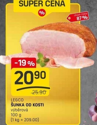 Šunka od kosti výběrová LE&amp