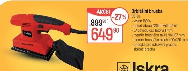 Orbitální bruska Iskra OS180
