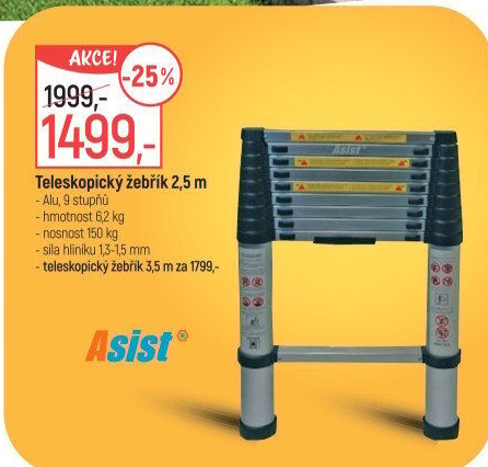 Teleskopický žebřík Asist