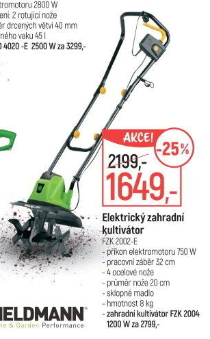 Zahradní kultivátor FZK 2002 E Fieldmann