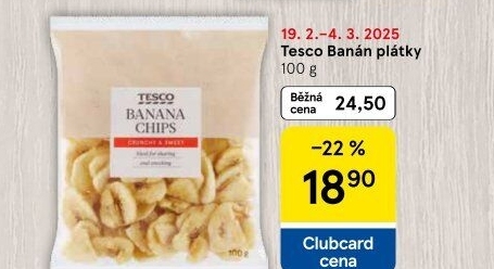 Banán sušený Tesco