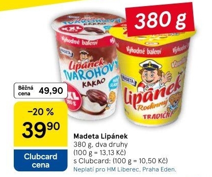 Dezert Lipánek Madeta