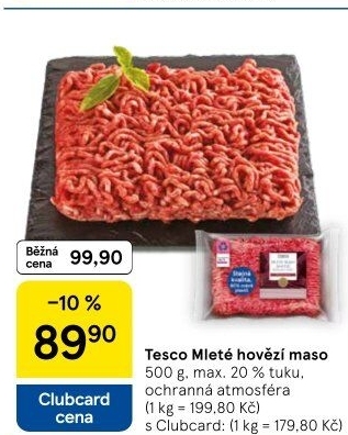 Hovězí mleté maso Tesco