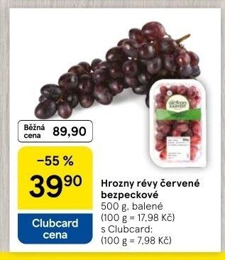 Hrozny červené bezsemenné
