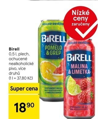 Nealkoholické pivo ochucené Birell