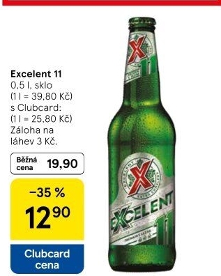 Pivo světlý ležák 11° Excelent