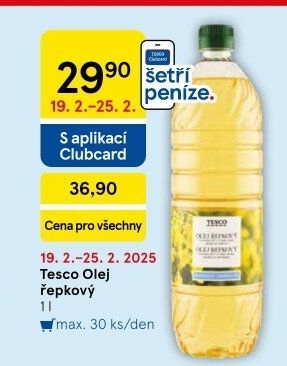 Řepkový olej Tesco