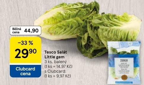 Salát little gem Tesco