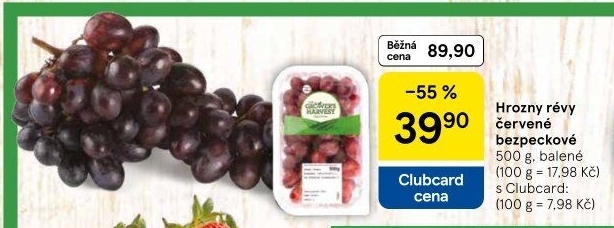 Hrozny červené bezsemenné The Grower'