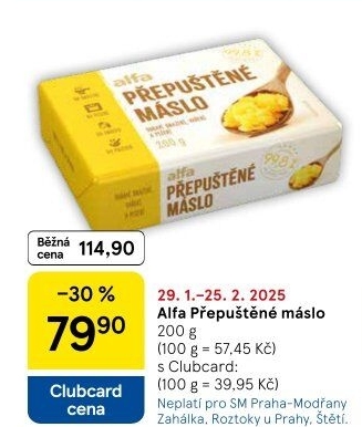 Přepuštěné máslo Alfa