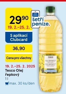 Řepkový olej Tesco