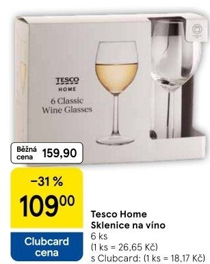Sklenice na bílé víno Tesco Home