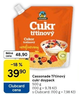 Třtinový cukr Cassonade