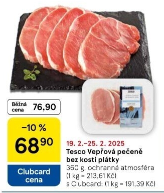 Vepřová pečeně bez kosti Tesco