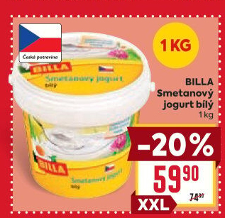 Bílý jogurt smetanový Billa