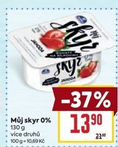Dezert zakysaný ochucený Můj Skyr 0% Milko