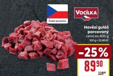 Hovězí maso na guláš Vocílka