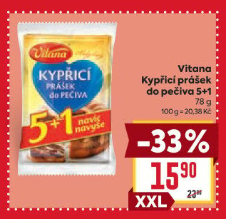 Kypřicí prášek do pečiva Vitana