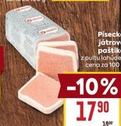 Paštika játrová písecká Maso uzeniny Písek