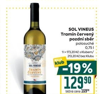 Víno Tramín červený Sol Vineus - pozdní sběr