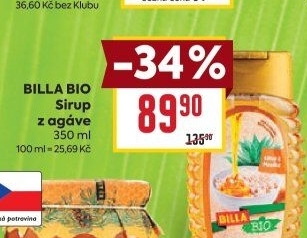 Agávový sirup Naše Bio Billa