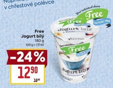 Bílý jogurt bez laktózy Laktose Free