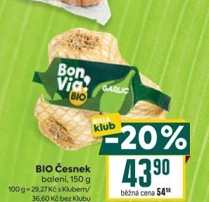 Česnek Bio Billa Bonvia