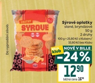Oplatky sýrové dukáty Tina