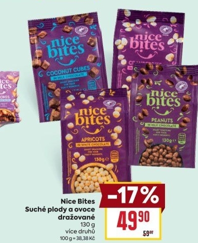 Ovoce a sušené plody dražované Nice Bites