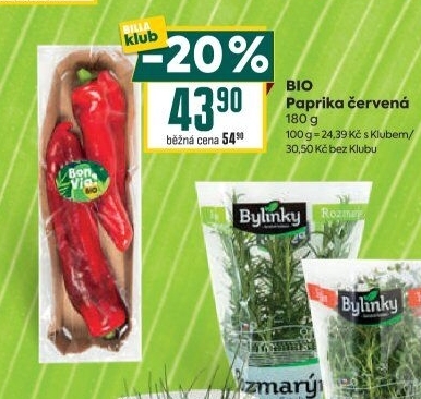 Paprika červená bio Billa Bonvia