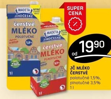 Mléko čerstvé Jihočeské Madeta