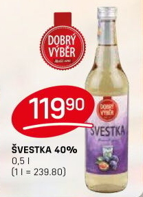 Pálenka Švestka Dobrý Výběr