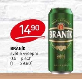Pivo světlé výčepní 10° Braník