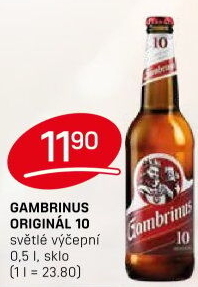 Pivo světlé výčepní Originál 10° Gambrinus