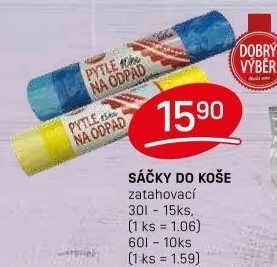 Zatahovací pytle na odpadky 30 l Dobrý Výběr
