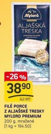 Aljašská treska filé bez kosti mražené Premium Mylord