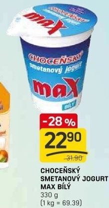 Jogurt smetanový max bílý Choceňský