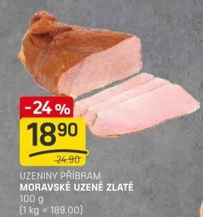 Moravské uzené zlatéPříbramská uzenina